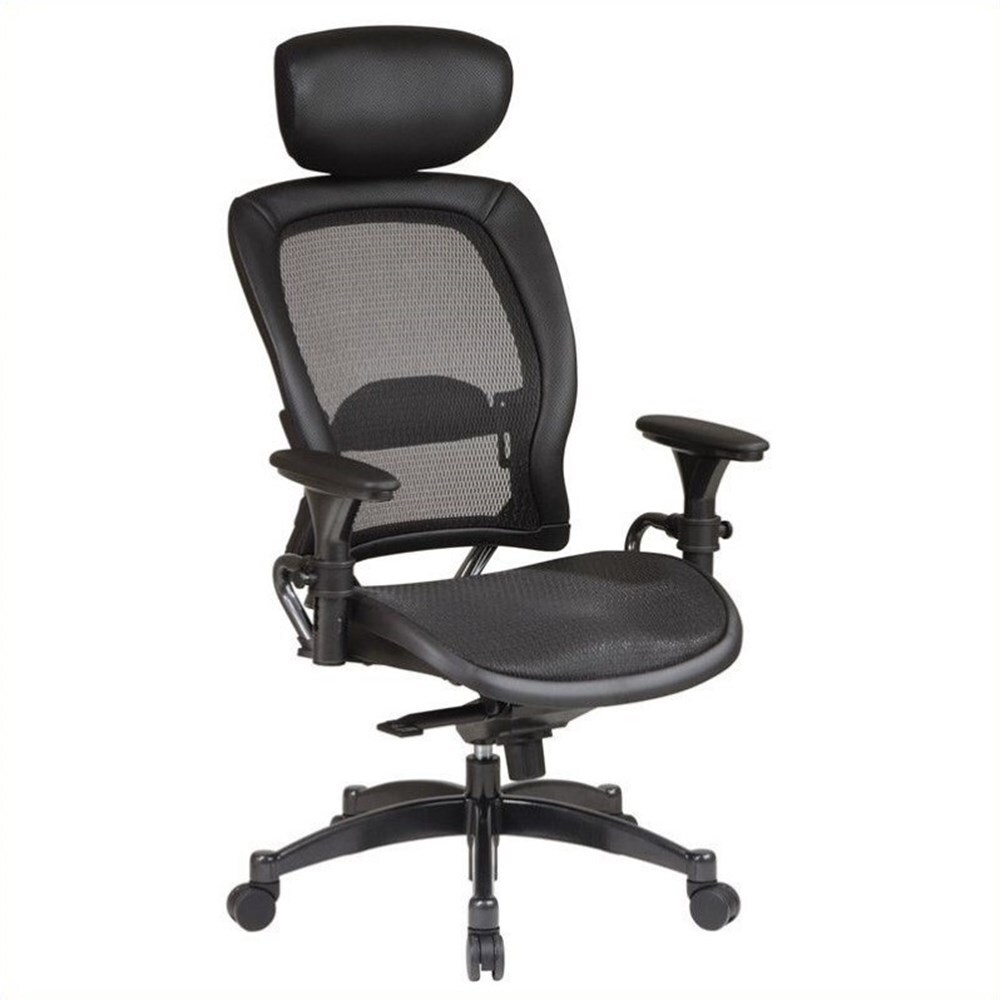Office Star SPACE Black Matrex Back Ergonomic Office Chair with Headrest 1 Gerbes Super Markets