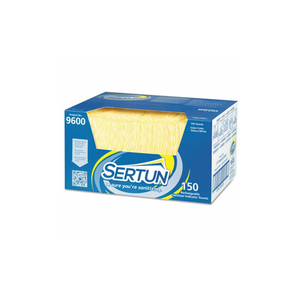 Color-Changing Rechargeable Sanitizer Towels, 1-Ply, 13.5 x 18, Unscented, Yellow/White/Blue, 150/Carton Color-Changing Rechargeable Sanitizer Towels, 1-Ply, 13.5 x 18, Unscented, Yellow/White/Blue, 150/Carton