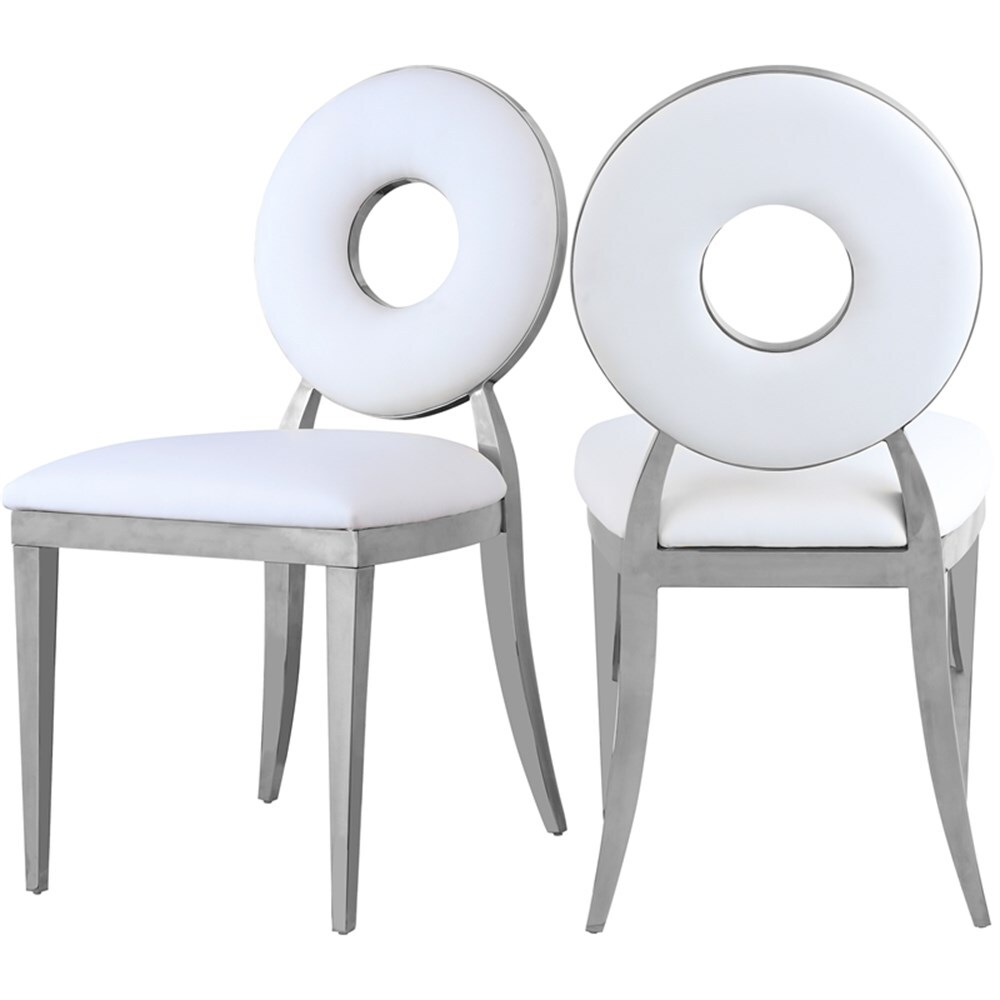 Meridian Furnture Carousel Faux Leather Dining Chair - Chrome Meridian Furnture Carousel Faux Leather Dining Chair - Chrome