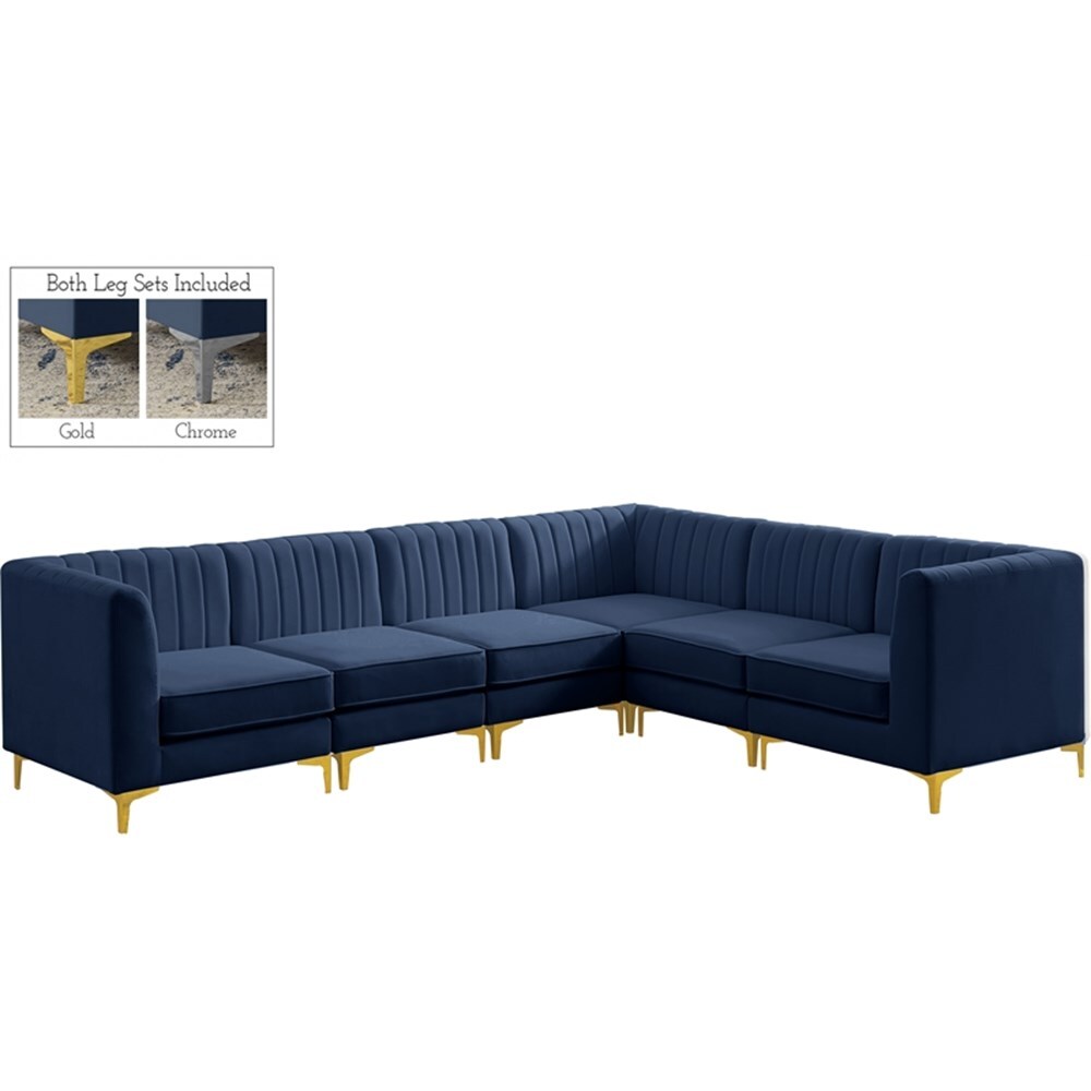 Meridian Furniture Alina Velvet Modular Sectional 5A Meridian Furniture Alina Velvet Modular Sectional 5A
