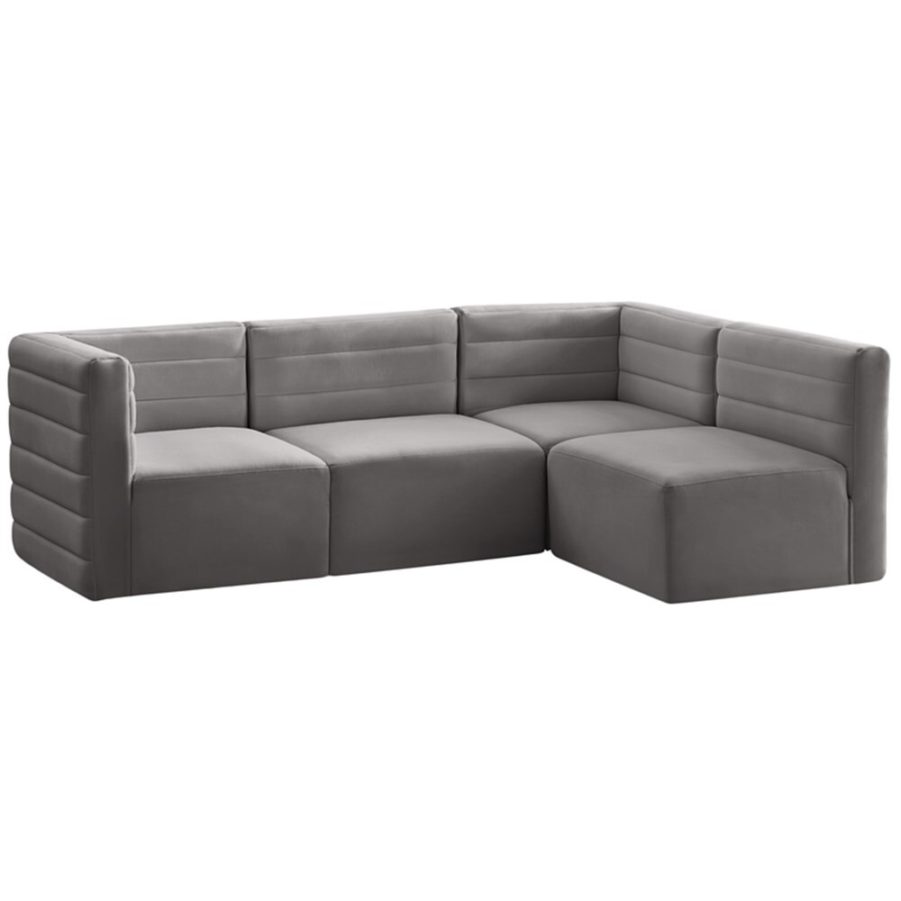 Meridian Furniture Quincy Velvet Modular Cloud-Like Comfort Sectional 5B Meridian Furniture Quincy Velvet Modular Cloud-Like Comfort Sectional 5B