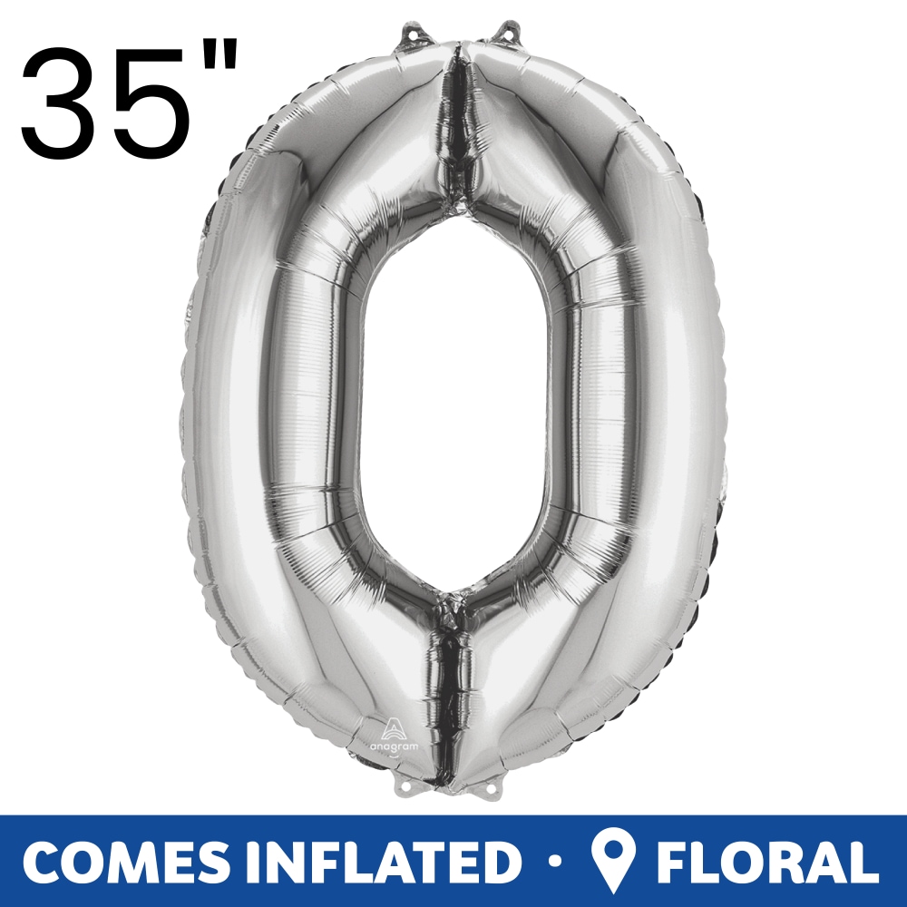 Floral Number 0 Balloon