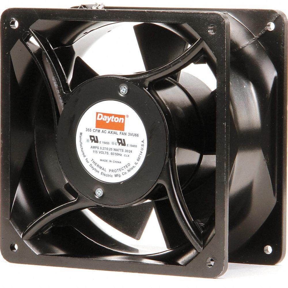 Dayton Axial Fan,Square,6-15/16 H,355/315 CFM 3VU66, 1 Dayton Axial Fan,Square,6-15/16 H,355/315 CFM 3VU66, 1