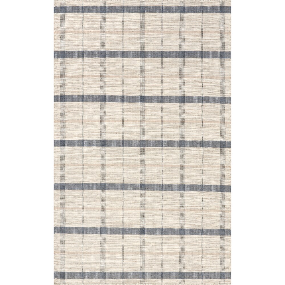Nuloom Tallulah Vintage Plaid Wool Blend Area Rug in Ivory Nuloom Tallulah Vintage Plaid Wool Blend Area Rug in Ivory