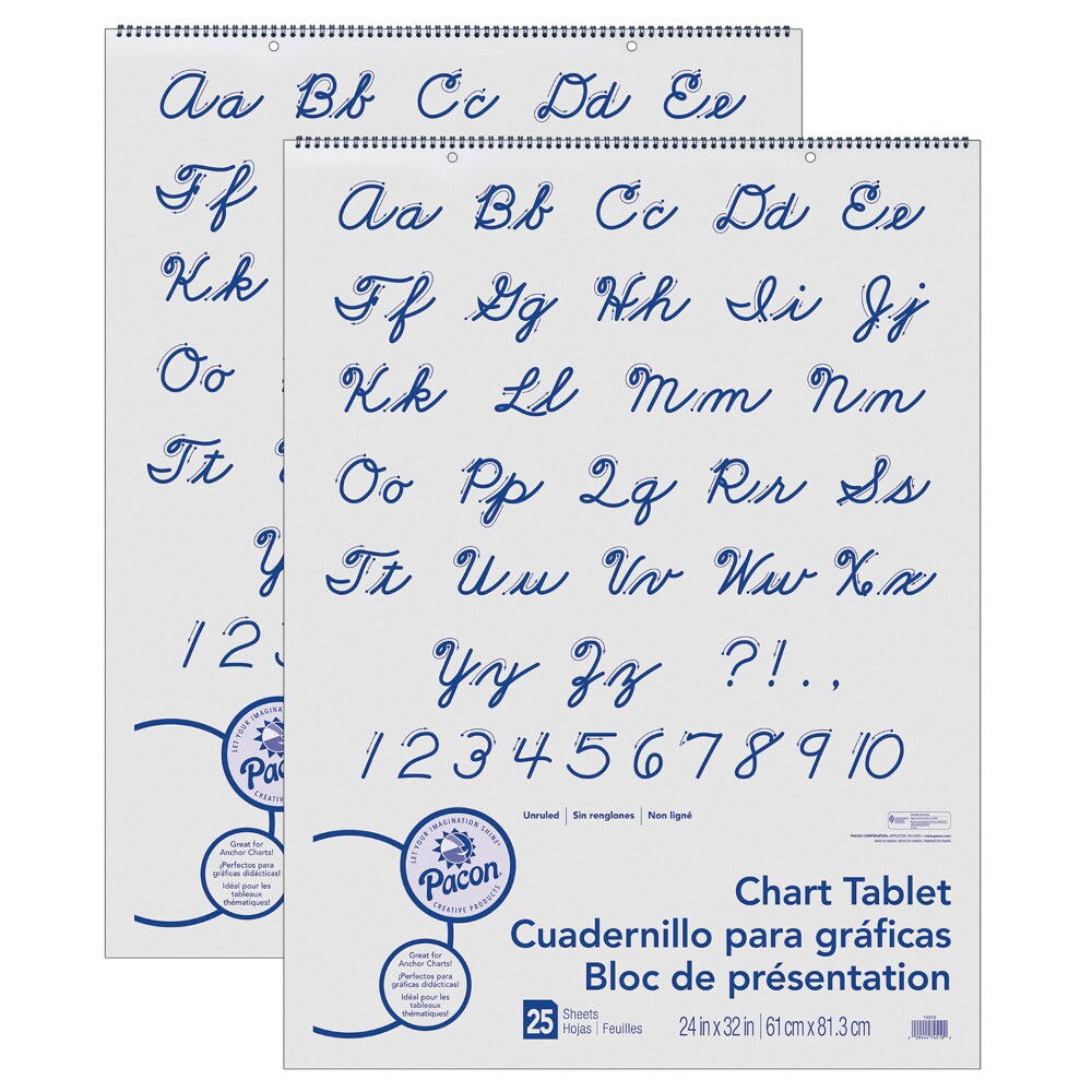 Chart Tablets, Unruled, 24 x 32, White, 25 Sheets