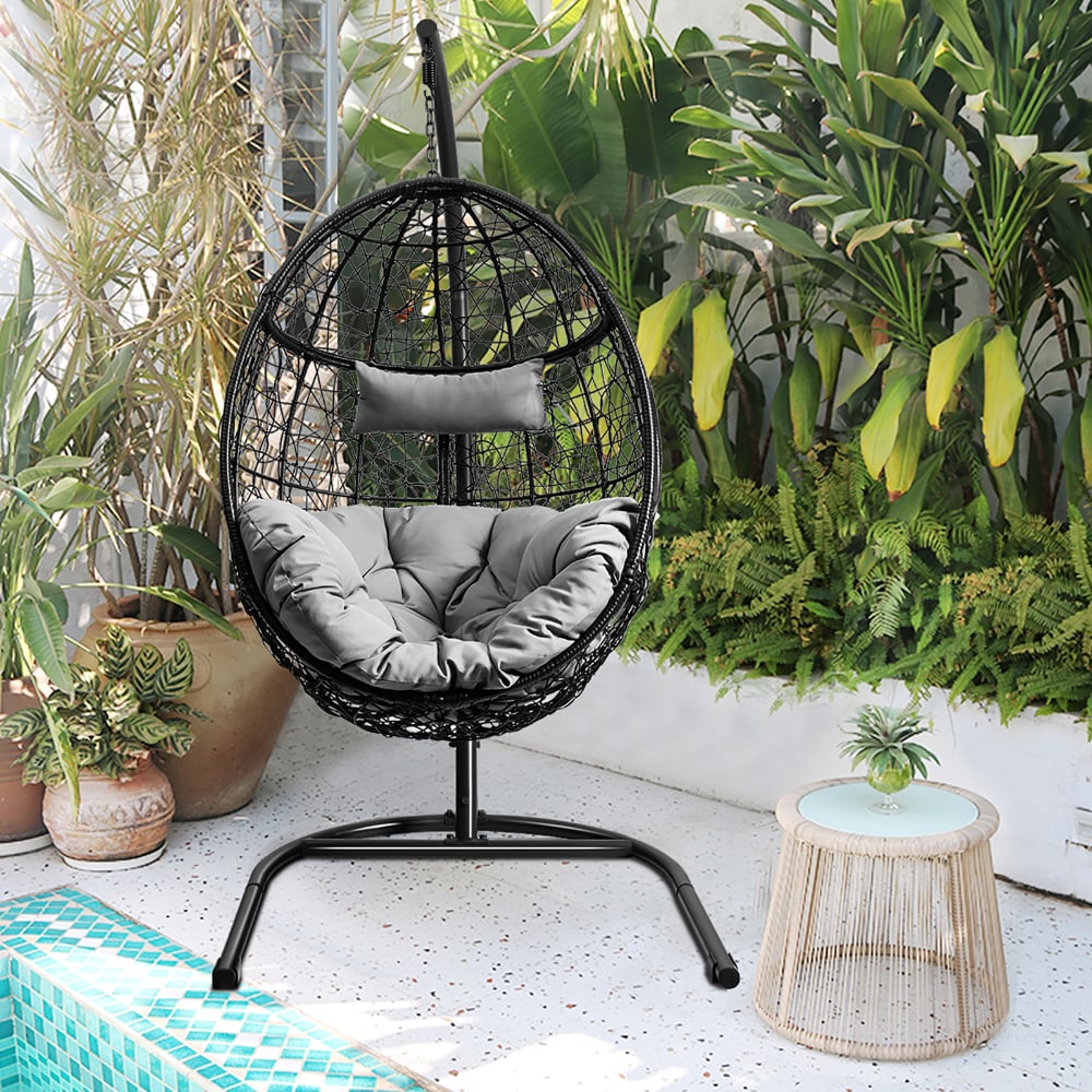Costway Hammock Chair with Stand Hanging Cushioned Swing Egg