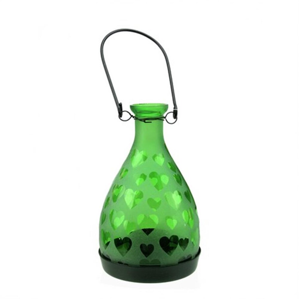 Download Northlight 6 25 In Frosted Green Hearts Glass Bottle Tea Light Candle Lantern 1 Qfc
