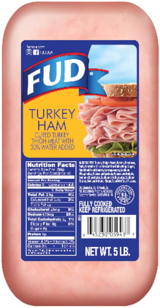 FUD Bulk Turkey Ham Fresh Sliced Deli Meat, 1 Lb - Foods Co.