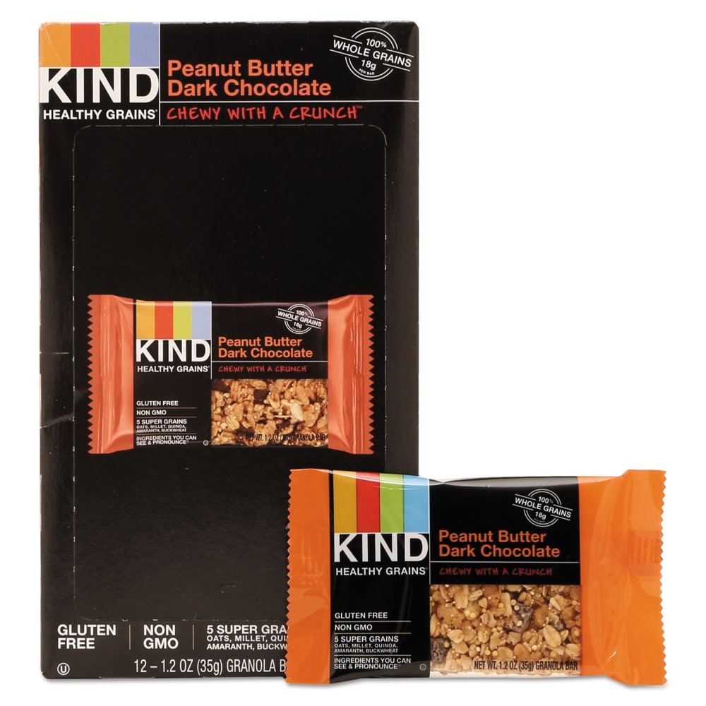 Healthy Grains Bar, Peanut Butter Dark Chocolate, 1.2 oz, 12/Box Healthy Grains Bar, Peanut Butter Dark Chocolate, 1.2 oz, 12/Box