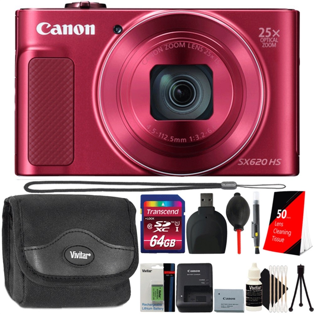 Canon Powershot Sx620 Hs Digital Camera (red) + Accessory