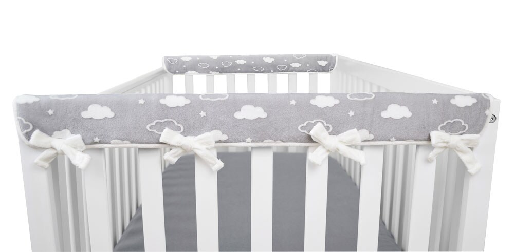 grey crib rail cover