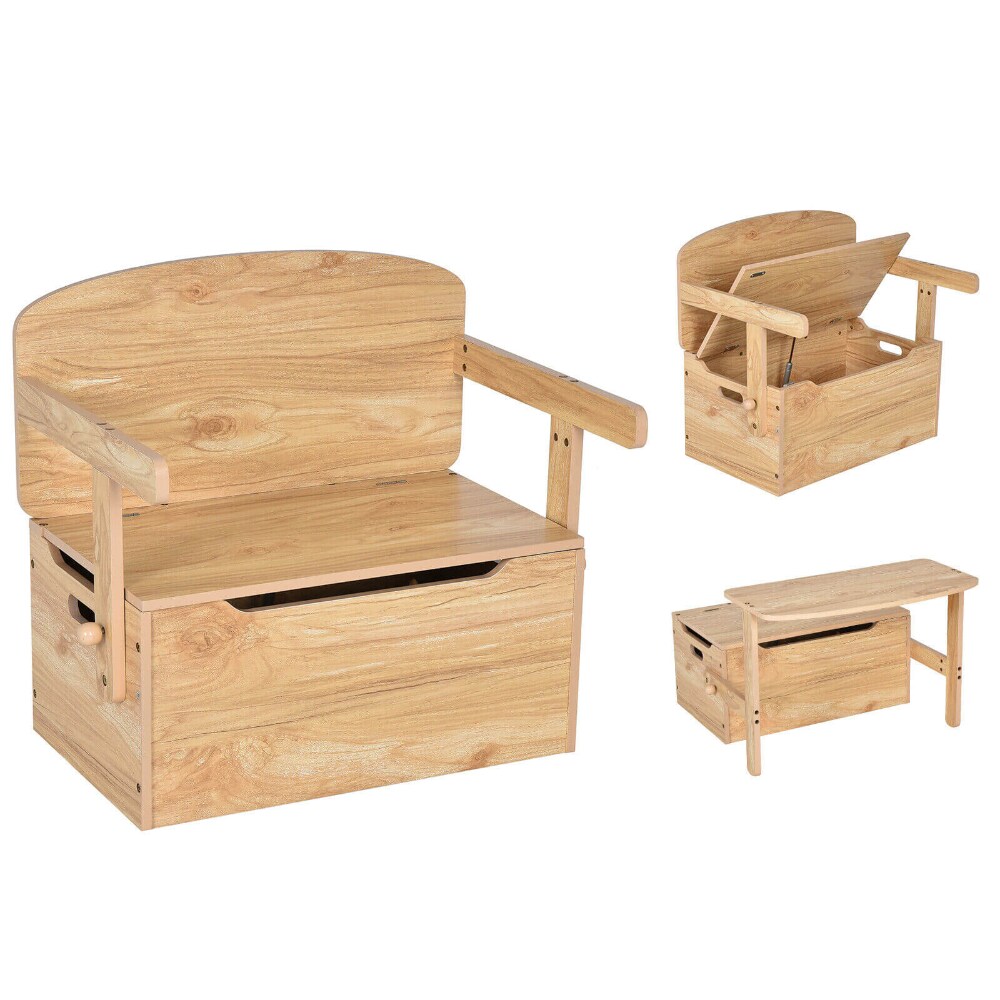 Slickblue 3-in-1 Kids Convertible Storage Bench Wood