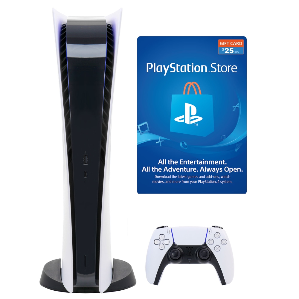 PS5 Digital Console with $25 PSN Card, One Size - Metro Market PS5 Digital Console with $25 PSN Card, One Size - Metro Market