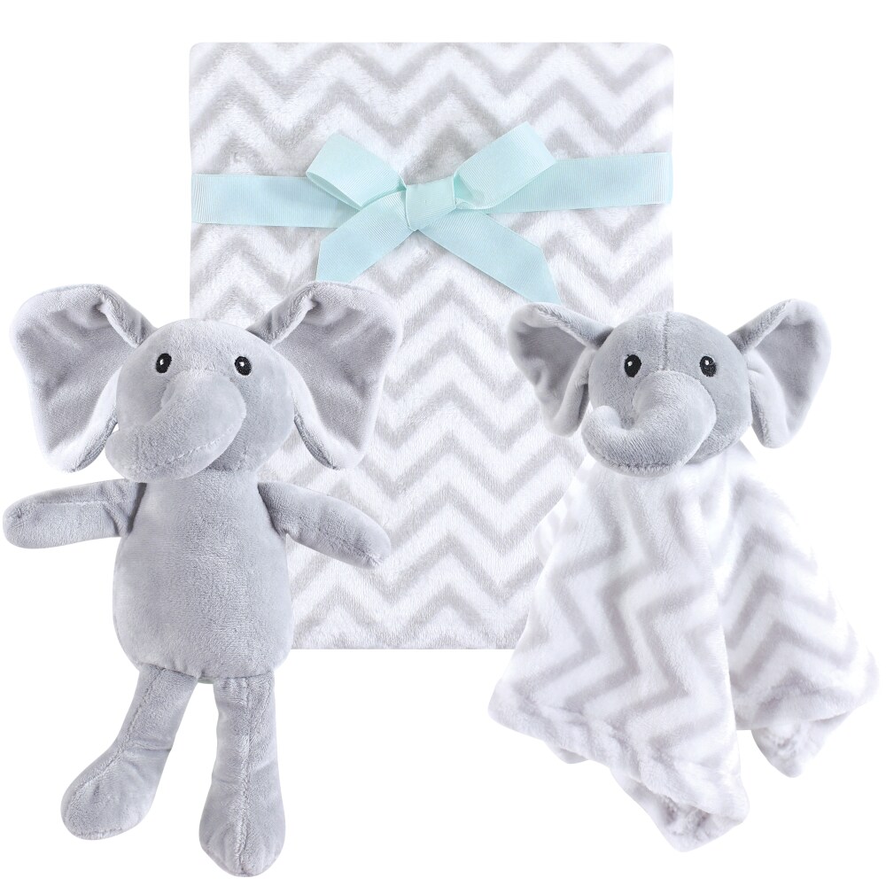 Food 4 Less Hudson Baby Plush Blanket Toy And Security Blanket Set Gray Elephant