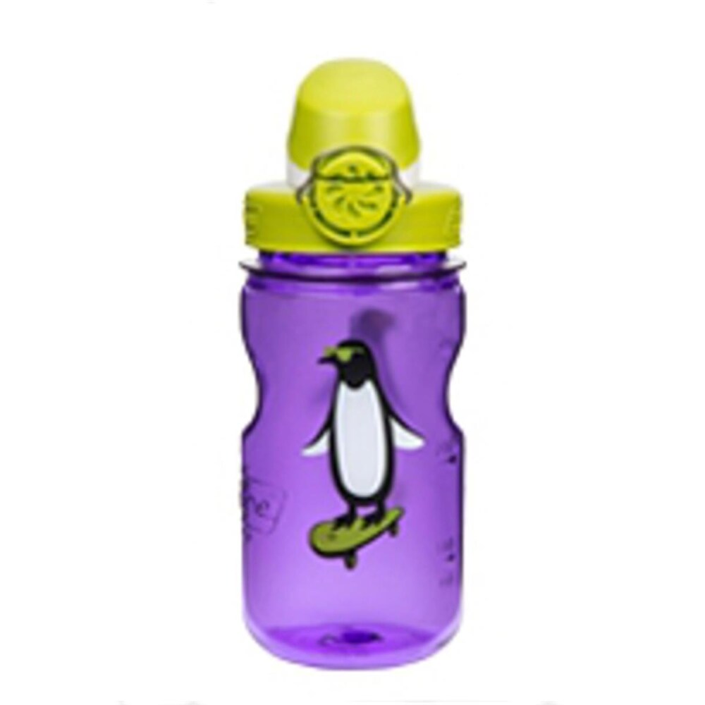 Ralphs Nalgene Nal 1263 0008 12 Oz Kids Penguin Otf Bottle With Green Cap Purple 1
