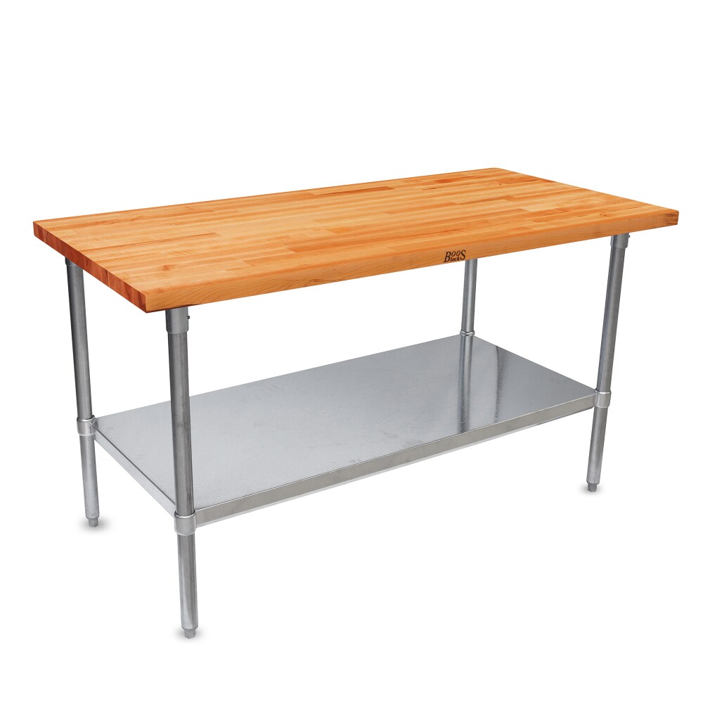 John Boos 60x30in Cherry Wood Top Kitchen Work Table w