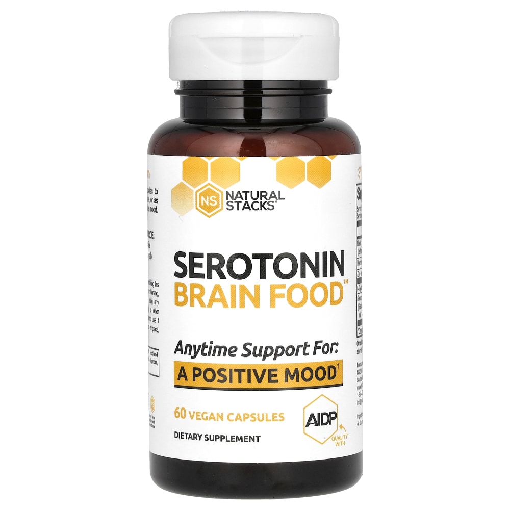 Natural Stacks Serotonin Brain Food - 60 Vegan Capsules, 60