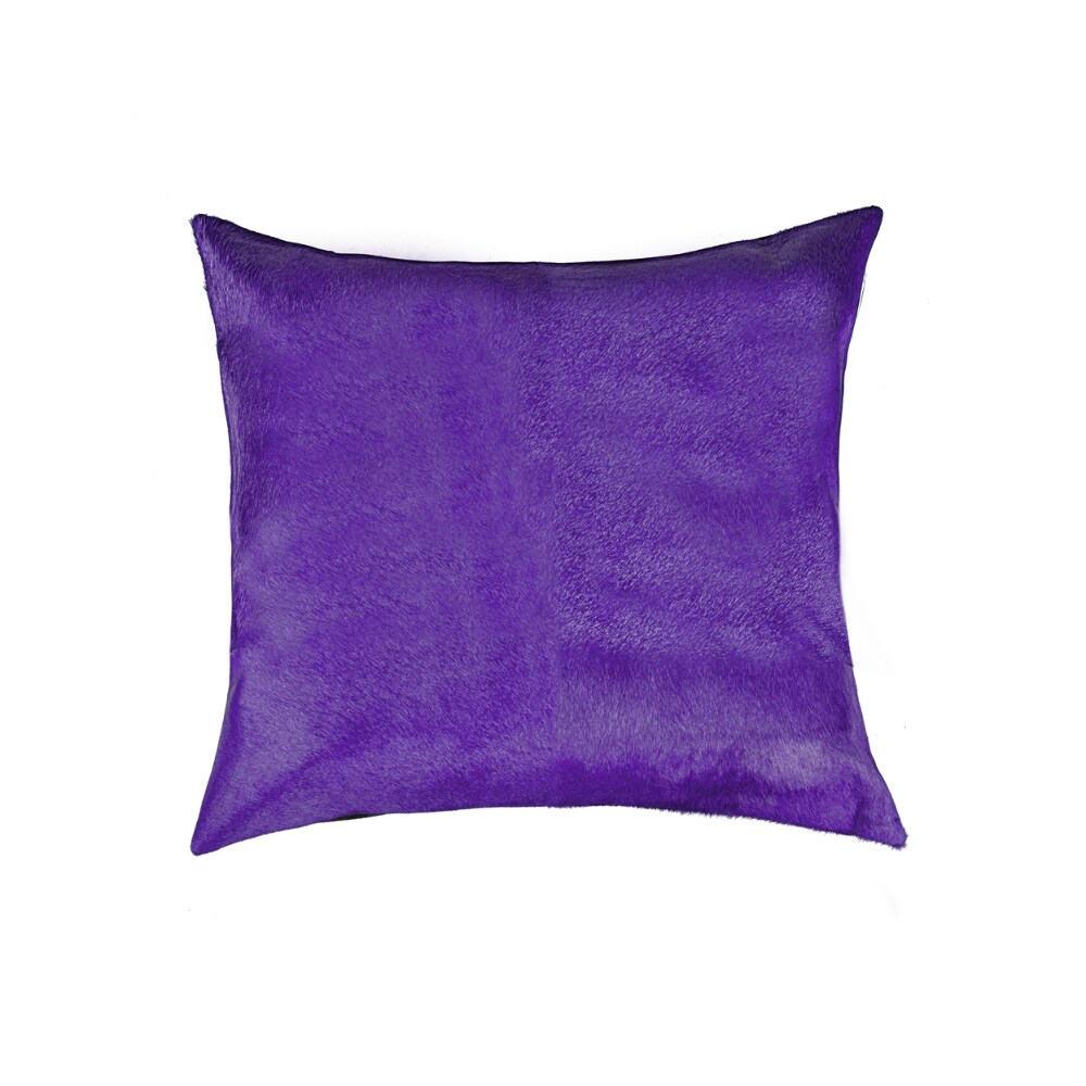 18 X 18 Purple Cowhide Throw Pillow 18 X 18 Purple Cowhide Throw Pillow