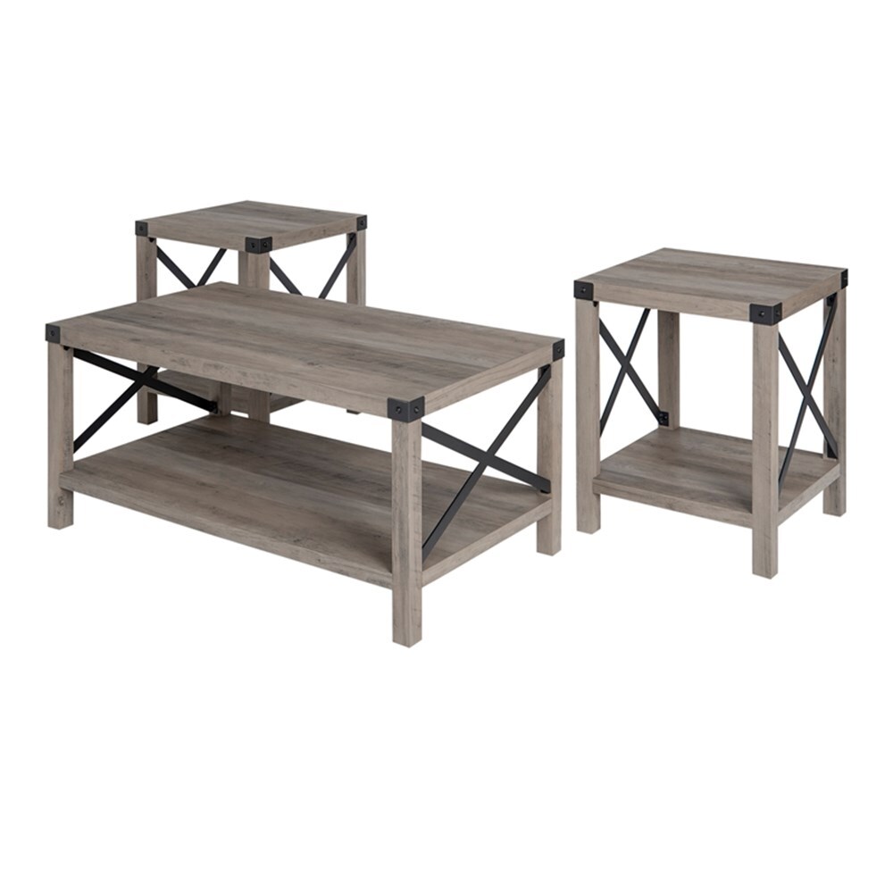 Gray wash coffee table set hotsell