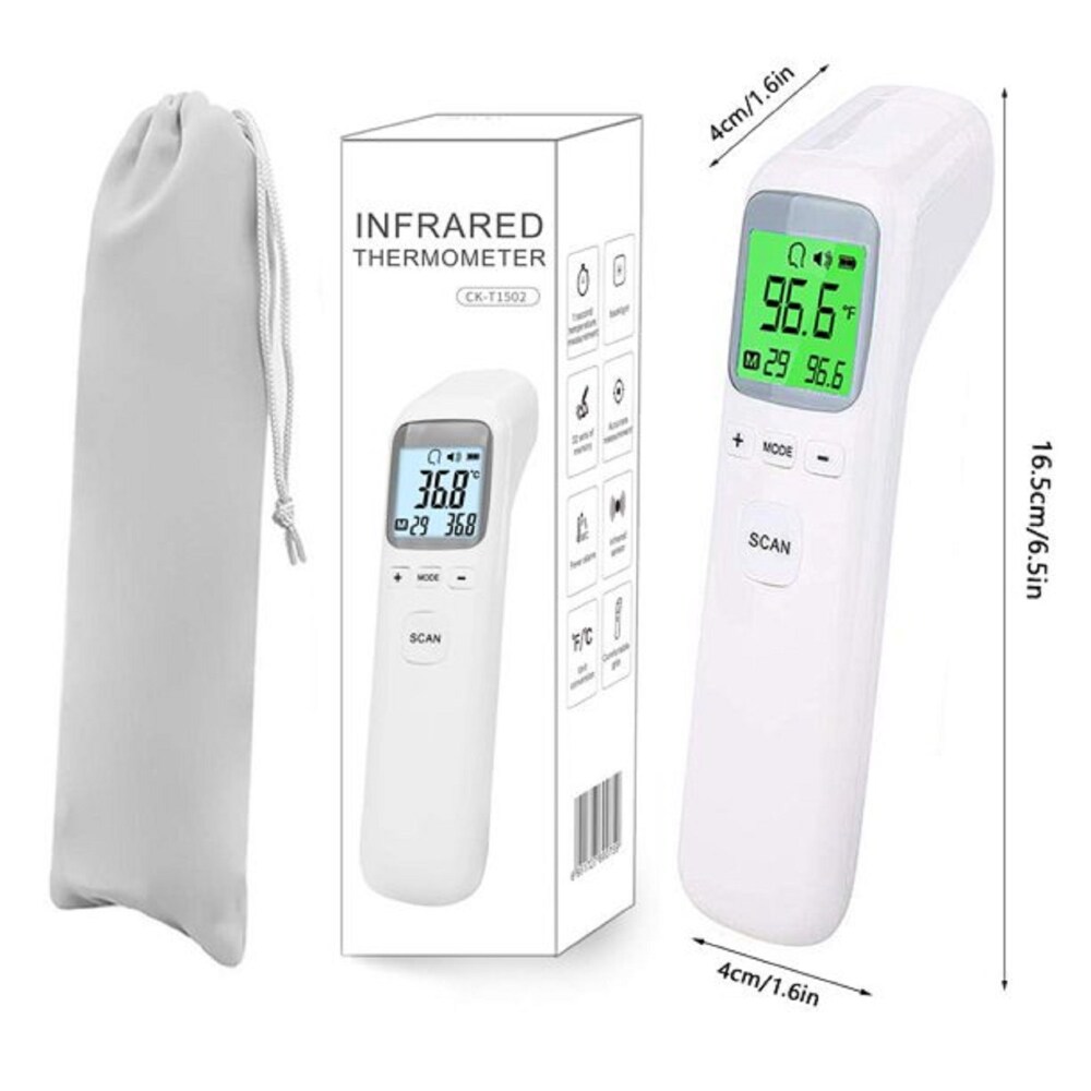 Necano, Infrared thermometer CK-T1502 forehead measure for adult, baby and children (white), 1 Piece - Gerbes Super Markets Necano, Infrared thermometer CK-T1502 forehead measure for adult, baby and children (white), 1 Piece - Gerbes Super Markets