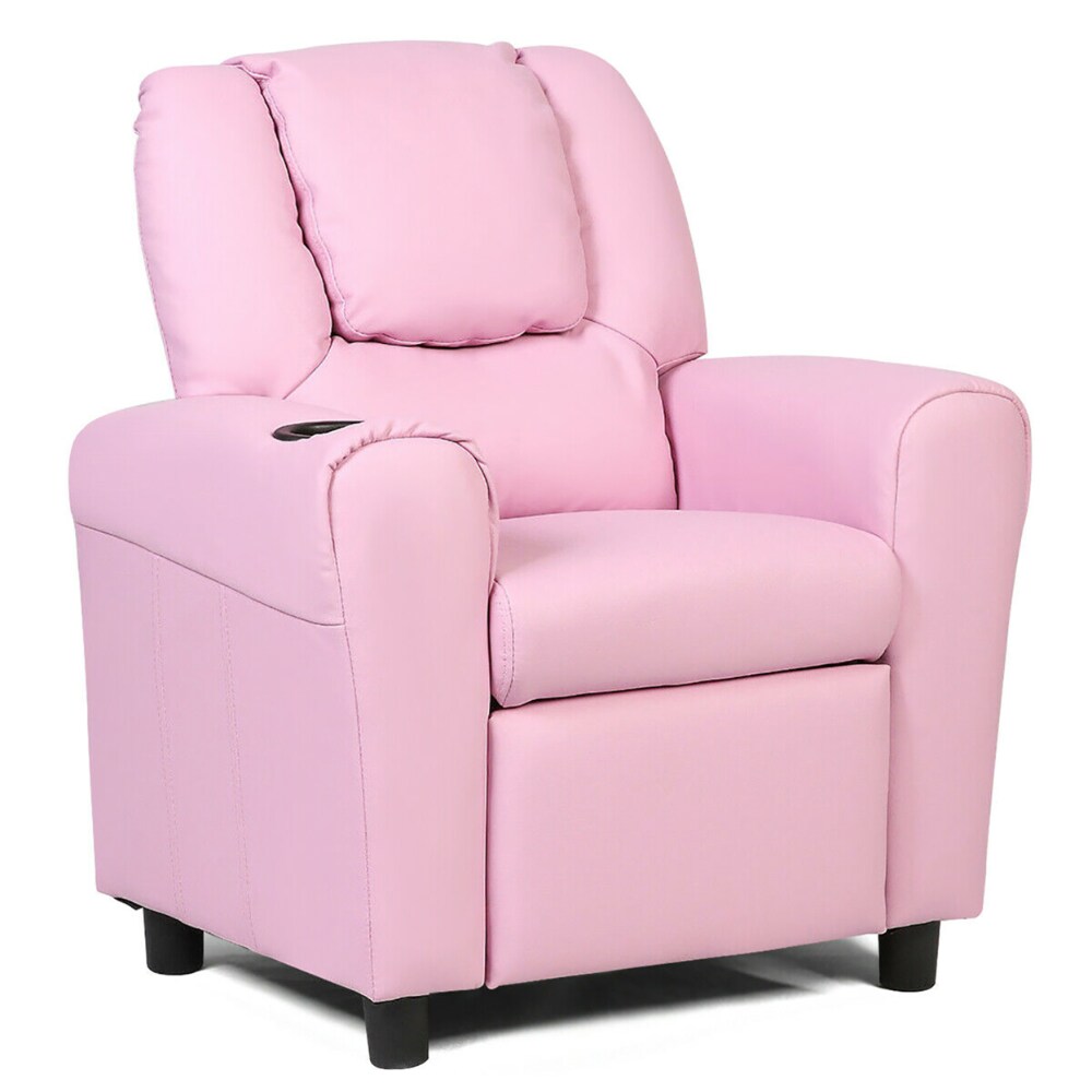Kids Recliner Armchair Children s Furniture Sofa Seat Couch Chair w Cup Holder Pink 1 unit Pay Less Super Markets