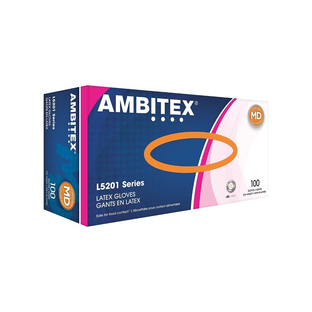 Latex Powdered Gloves, Cream, Medium, 100/Box Latex Powdered Gloves, Cream, Medium, 100/Box