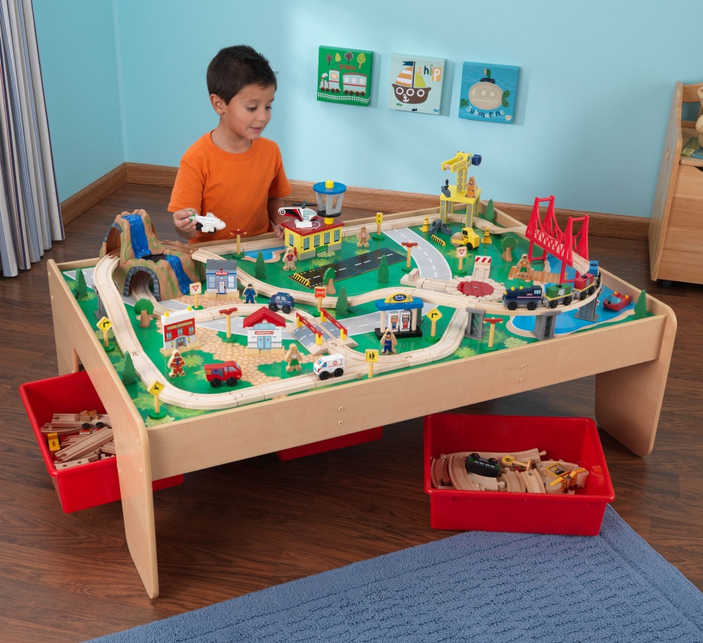 kidkraft railway express train set & table