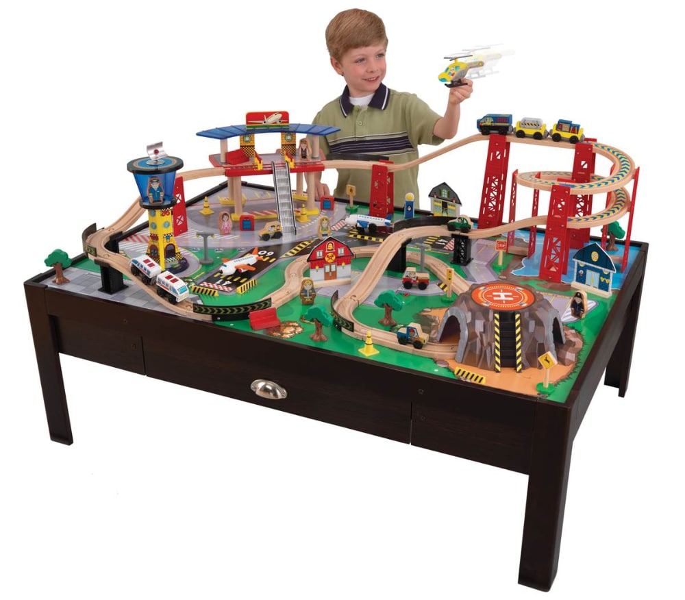 kidkraft railway express train set & table