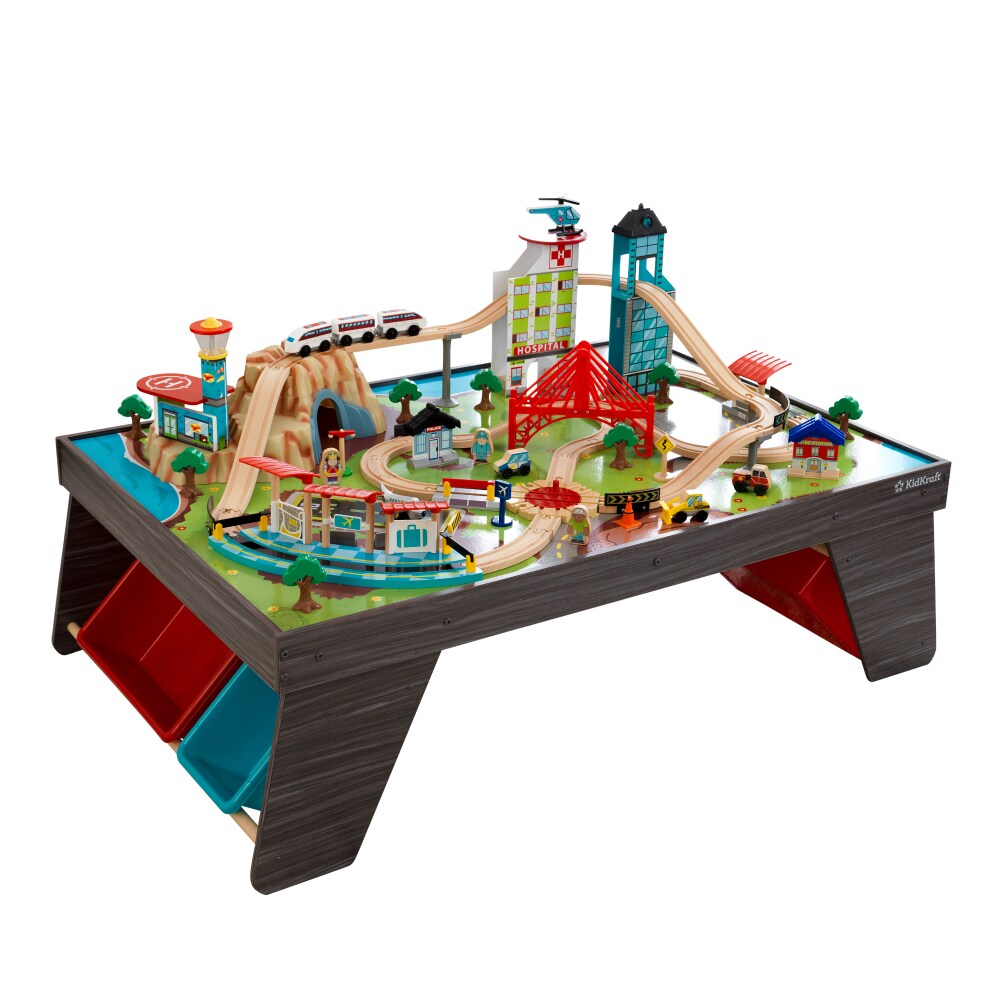 kidkraft railway express train set & table