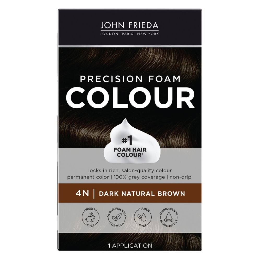 John Frieda Brilliant Brunette 4n Dark Natural Brown Precision Foam Hair Colour 1 Ct