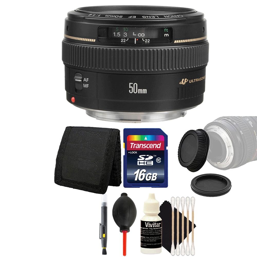 Canon Ef 50mm F/1.4 Usm Lens + 16gb Accessory Kit For Canon Canon Ef 50mm F/1.4 Usm Lens + 16gb Accessory Kit For Canon