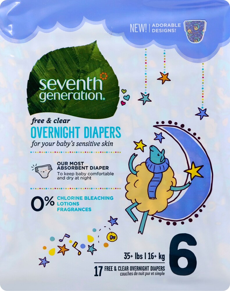 seventh generation overnight diapers size 3