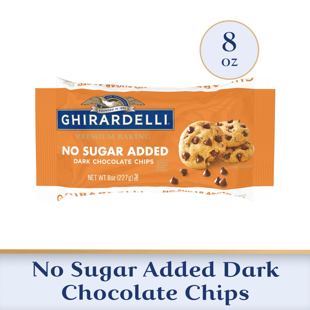 Ghirardelli Premium Baking No Sugar Added Dark Chocolate Chips 8 oz Foods Co