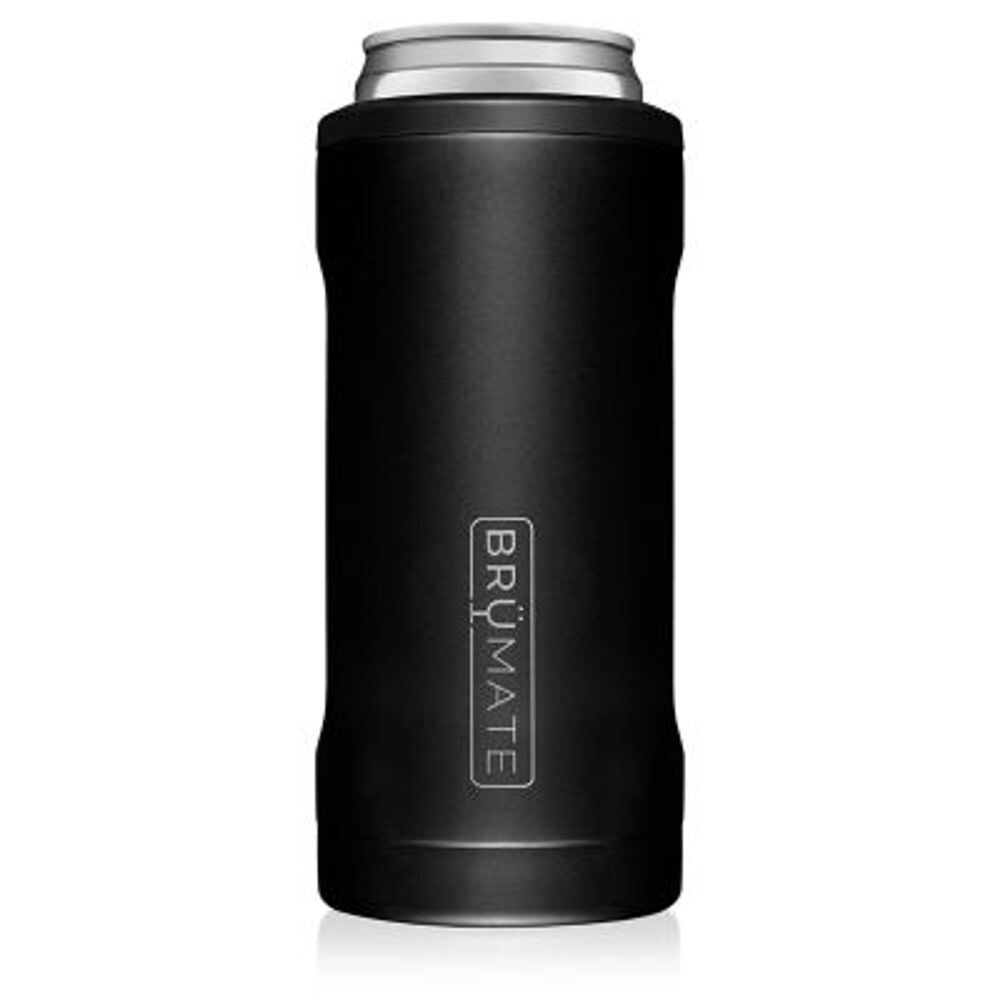 BruMate Hopsulator Slim 12 oz Slim Matte Black BPA Free Vacuum Insulated Tumbler