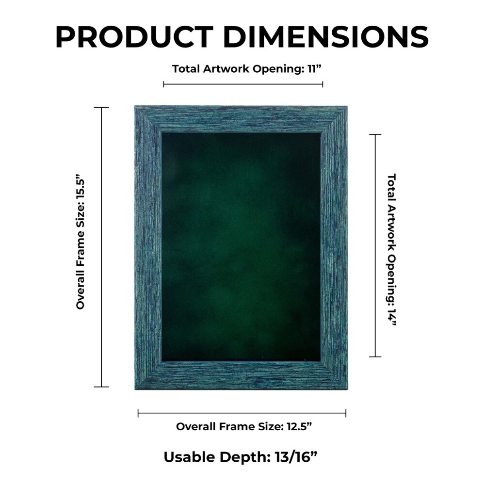 11X14 Rustic Blue Picture Frame With Plexiglass Holder 11X14 Rustic Blue Picture Frame With Plexiglass Holder