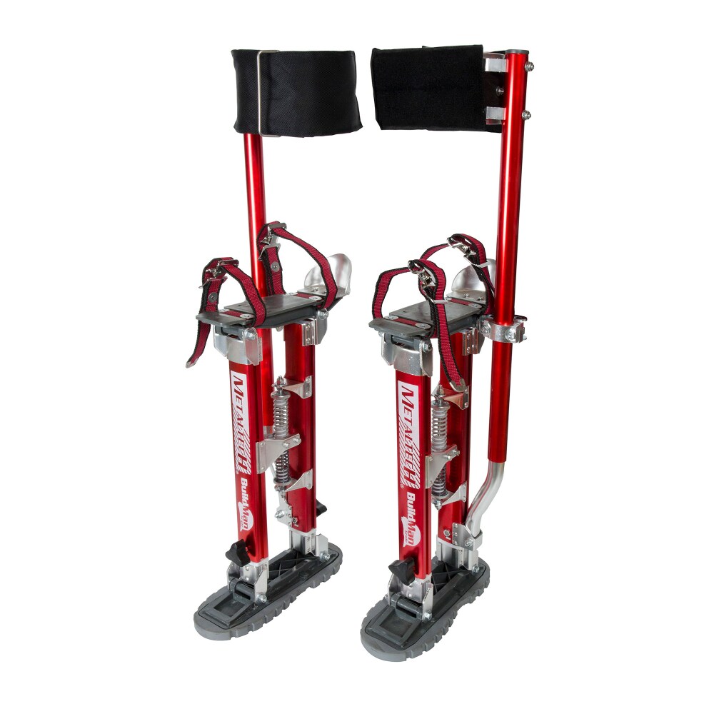 Buildman Grade 24 in. to 40 in. Adjustable Height Red Drywall Stilts Buildman Grade 24 in. to 40 in. Adjustable Height Red Drywall Stilts