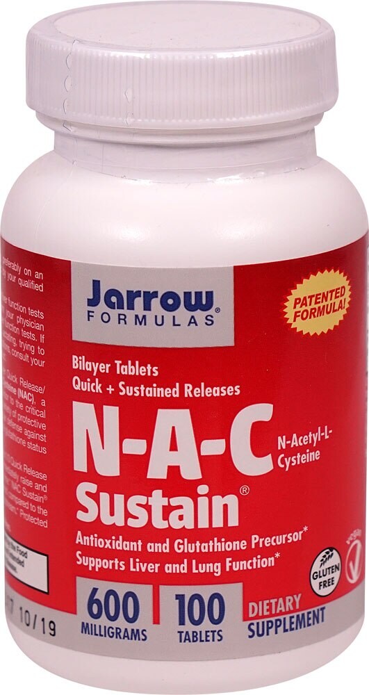 Jarrow Formulas N A C Sustain 600 Mg 100 Table Baker S