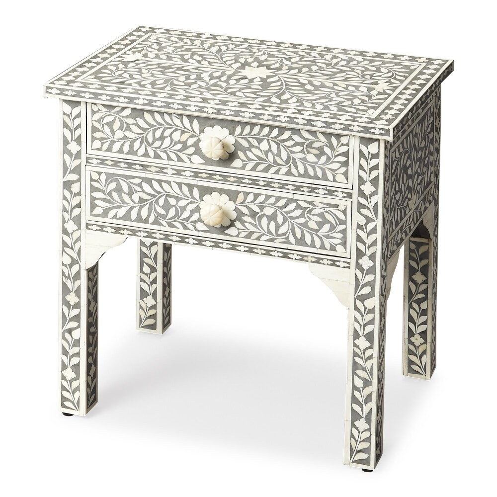Bone Inlay Lamp Table