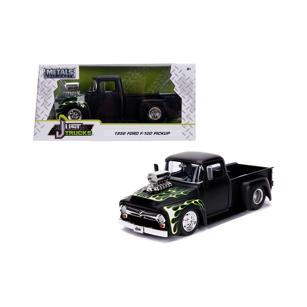 フォードピックアップトラック1956 F-100 マットブラックJADA1/24 JADA TOYS 1956 Ford F-100 Diecast Car Collectible, 1/24