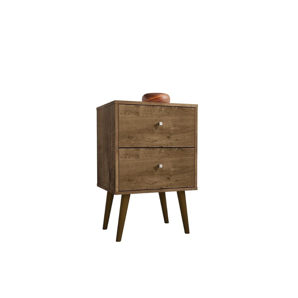 Manhattan Comfort Liberty Mid Century - Modern Nightstand 2.0 with 2 Full Extension Drawers Manhattan Comfort Liberty Mid Century - Modern Nightstand 2.0 with 2 Full Extension Drawers