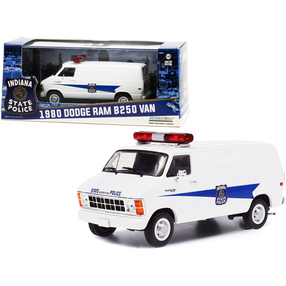 Green Light 1/43 1980Ydodge Ram B250Van Indiana State Police