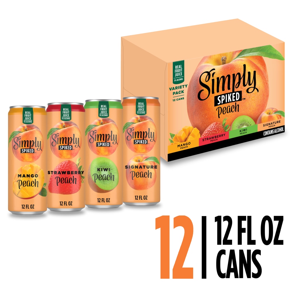 Simply Spiked Peach Variety Pack, 12 cans / 12 fl oz - Ralphs