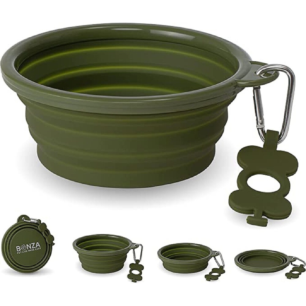BONZA Collapsible Dog Bowl - Green - Large, Large - Smith's