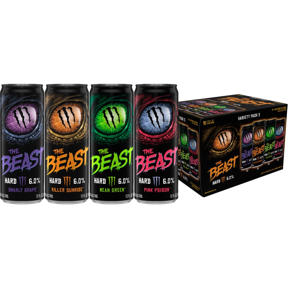 Monster The Beast™ Flavored Hard Beverage Variety Pack, 12 Monster The Beast™ Flavored Hard Beverage Variety Pack, 12