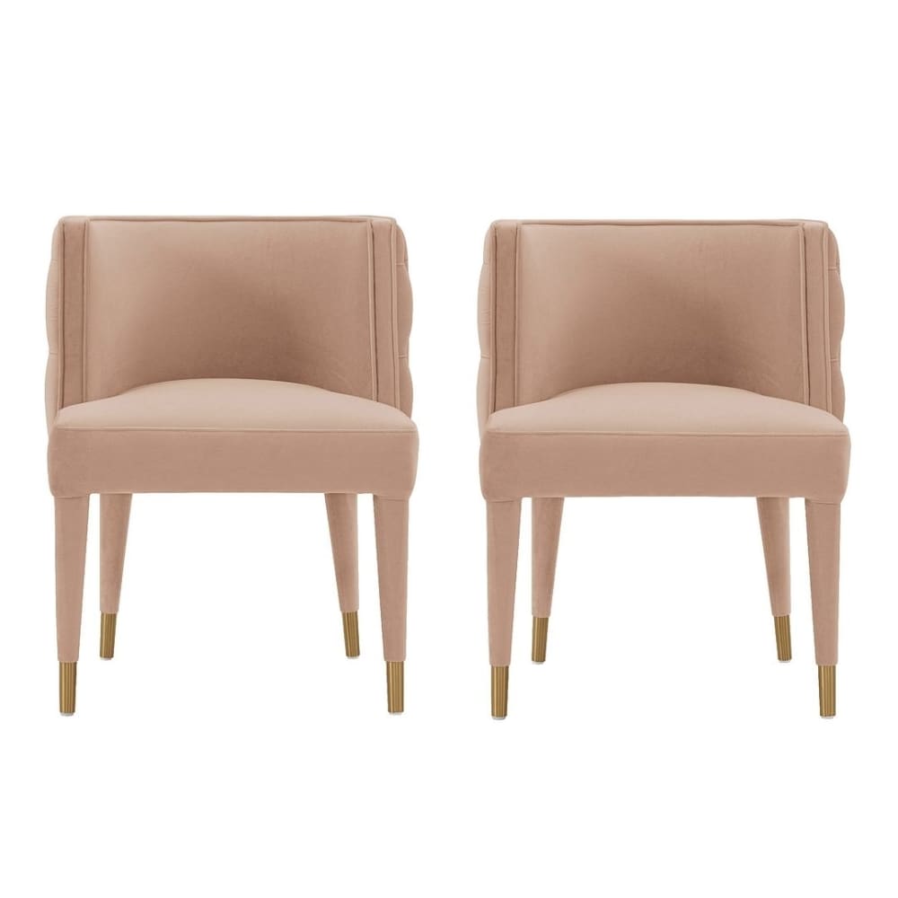 Manhattan Comfort Modern Maya Tufted Velvet Dining Chair in Nude - Set of 2 Manhattan Comfort Modern Maya Tufted Velvet Dining Chair in Nude - Set of 2