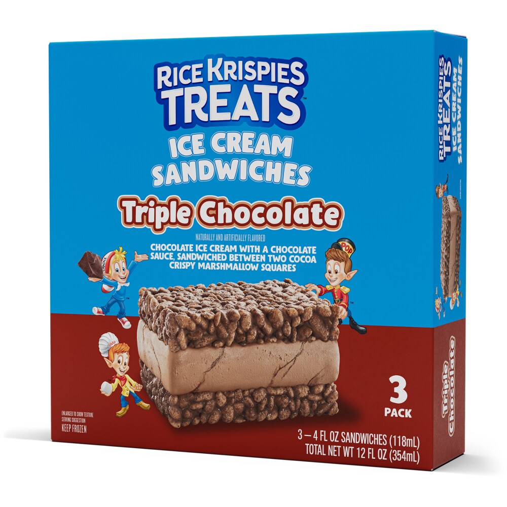 Kellogg's® Rice Krispies Treats™ Ice Cream Sandwich - Triple Chocolate, 3 ct / 4 fl oz