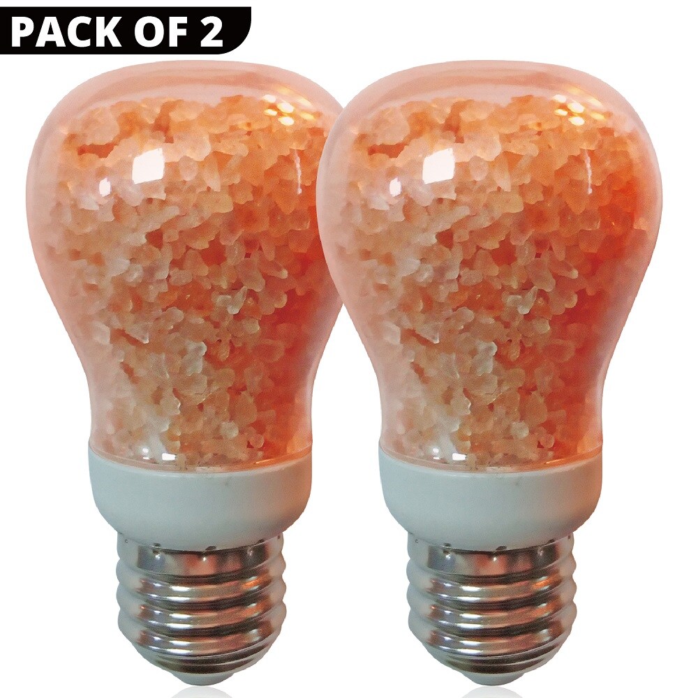Himalayan Glow LED Light Pink Salt Bulb 7 Watt Equivalent Indoor Warm Amber Glow 2 Packs 2 count Gerbes Super Markets