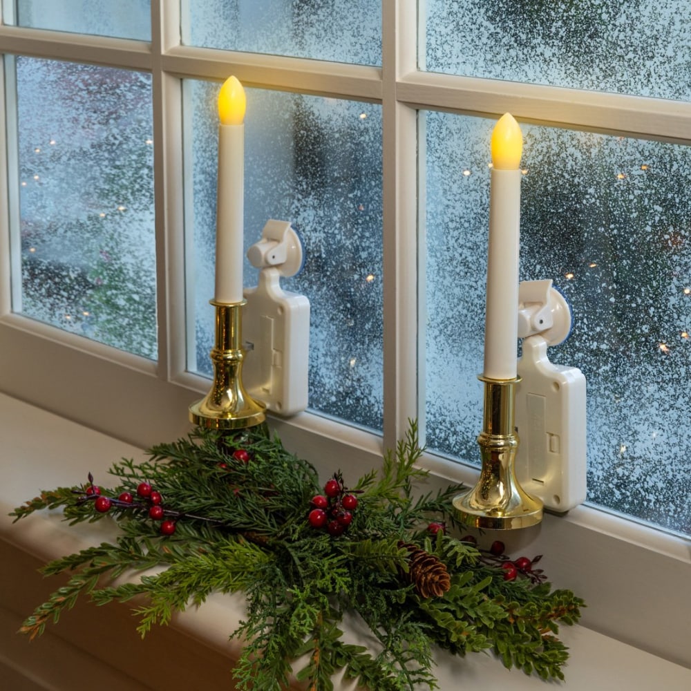 Touch Of Eco Solar Led Flameless Window Candles 2 Pack Suction Cup 9X3 Inch 1 unit Harris Teeter