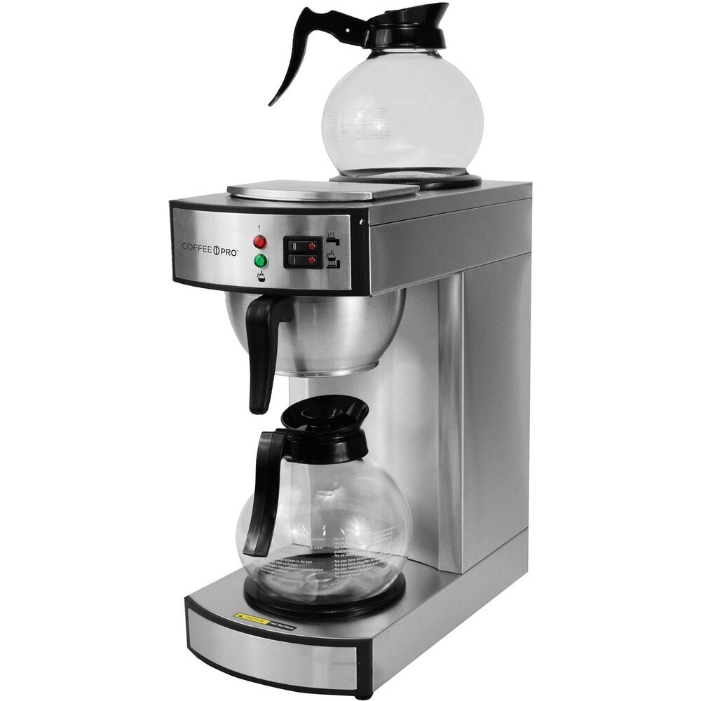 Coffee Pro Twin Warmer Institutional Coffee Maker - 2.32 quart - 12 Cup(s) - Multi-serve - Stainless Steel - Stainless Steel Body Coffee Pro Twin Warmer Institutional Coffee Maker - 2.32 quart - 12 Cup(s) - Multi-serve - Stainless Steel - Stainless Steel Body