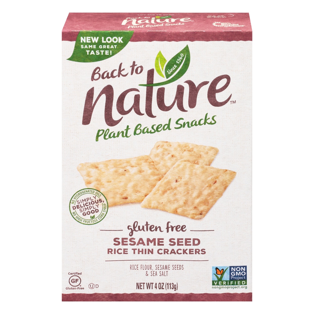 Back To Nature Gluten Free Sesame Seed Rice Thin Crackers 4 Oz Fry S Food Stores